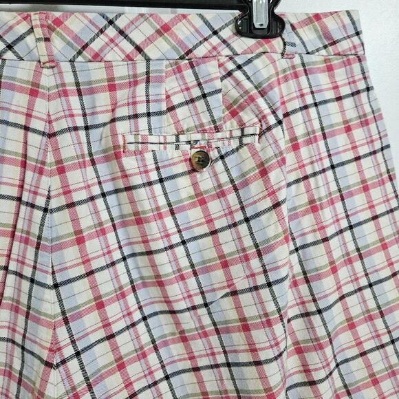 Dockers Woman Bermuda Shorts Women's 20W (38x10) Multicolor Plaid Pockets Casual - Picture 8 of 9